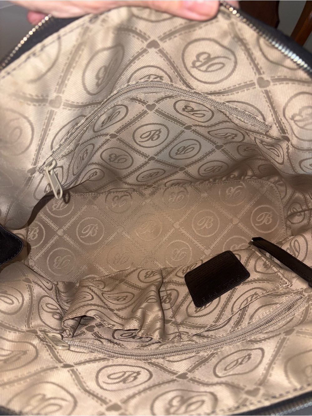 Brighton Black Embossed Floral Dome Satchel with Heart Charm - Picture 7 of 7